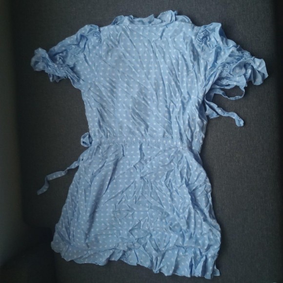 For Love and Lemons Blue White Sweetheart Wrap Mini Dress SOLD OUT - Picture 5 of 5